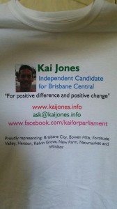 Kai Jones - Independence Candidate for Brisbane Central: shirt